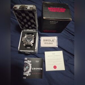 Swole O'Clock Silver and Black Watch